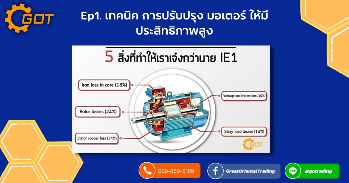 มอเตอร์ประสิทธิภาพสูง มีส่วนประกอบและลักษณะการทำงานเหมือนมอเตอร์มาตรฐาน แต่ใช้พลังงานไฟฟ้าน้อยกว่า เนื่องจากมีการเปลี่ยนแปลงรายละเอียดในการออกแบบและเลือกใช้วัสดุในการผลิตที่ดีขึ้น มีผลทำให้ประสิทธิภาพของมอเตอร์สูงขึ้น สามารถลดการสูญเสียพลังงานได้ประมาณร้อยละ 25-30 มอเตอร์ประสิทธิภาพสูง มีส่วนประกอบและลักษณะการทำงานเหมือนมอเตอร์มาตรฐาน แต่ใช้พลังงานไฟฟ้าน้อยกว่า เนื่องจากมีการเปลี่ยนแปลงรายละเอียดในการออกแบบและเลือกใช้วัสดุในการผลิตที่ดีขึ้น มีผลทำให้ประสิทธิภาพของมอเตอร์สูงขึ้น สามารถลดการสูญเสียพลังงานได้ประมาณร้อยละ 25-30