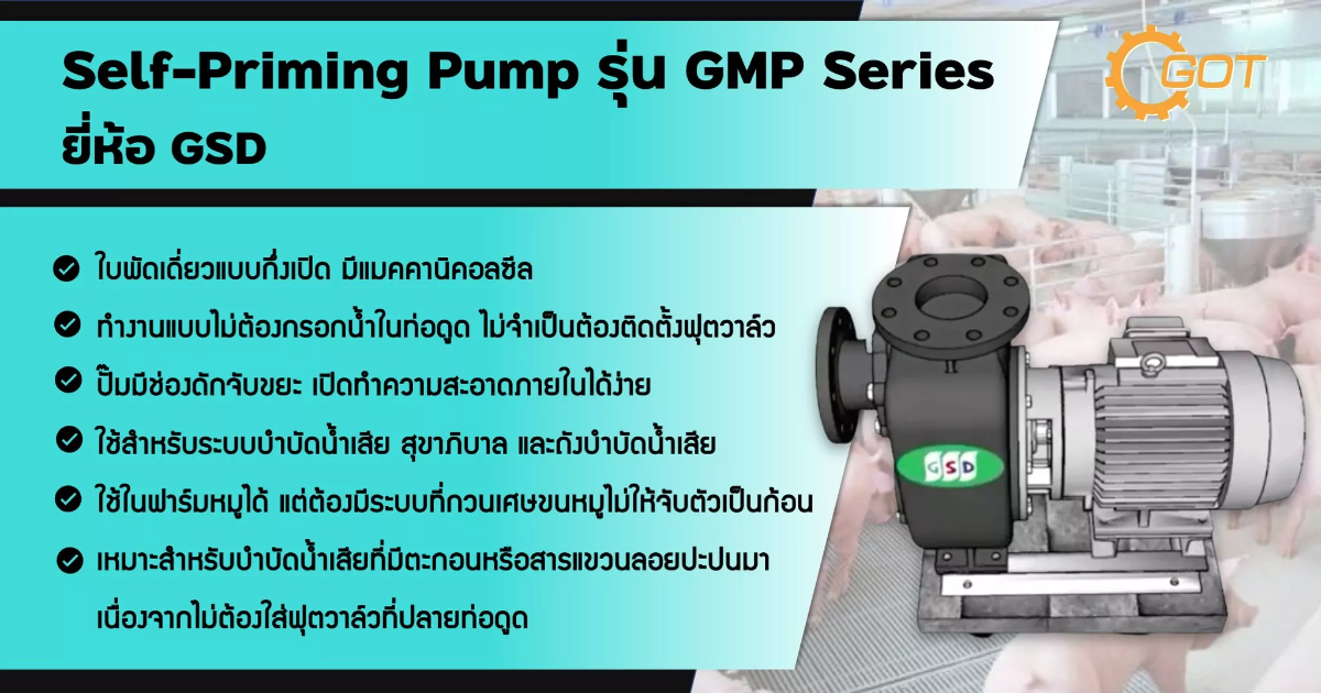 ปั๊มน้ำหอยโข่ง selfprimingpump Self-Priming Pump รุ่น GMP Series ยี่ห้อ GSD