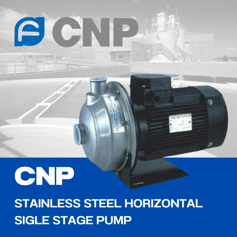 CNP STAINLESS STEEL HORIZONTAL SIGLE STAGE PUMP/ปั๊มหอยโข่งสแตนเลสมอเตอร์ในตัว แบล๊กเวล